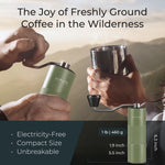 Load image into Gallery viewer, Manual Coffee Grinder Stainless Steel Conical Burr Grinder with Adjustable Setting Double Bearing Hand Espresso Grinder Perfect for Home Office and Camping
