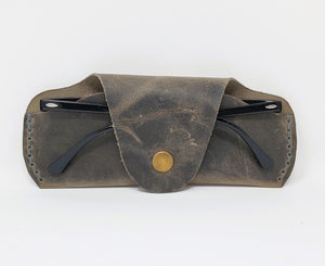 Soft Leather Glasses Case Slim Eyeglass Sleeve Case  Sunglass Case for Men and Women Retro Design Eyewear Case