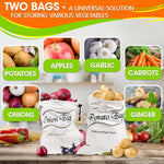 Load image into Gallery viewer, 2Pcs Potato and Onion Storage Bags Vegetable Storage Bags Onion Storage Bag Potato Storage Bag Onion and Potato Storage Bags Reusable Produce Bags Washable Storage for Onions and Potatoes
