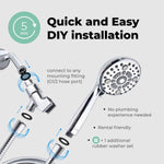 Load image into Gallery viewer, High Pressure 6 Settings Shower Head with Handheld Detachable Set Chrome Finish
