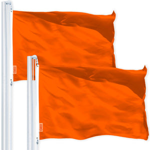 Solid Orange Color Flag 3x5 Ft 2Pack Printed 150D Polyester