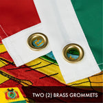 Load image into Gallery viewer, G128 Bolivia (Bolivian) Flag  3x5 feet  Double Sided Embroidered 210D Indoor/Outdoor, Brass Grommets, Heavy Duty Polyester