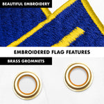 Load image into Gallery viewer, G128 Combo Pack: 6 Ft Tangle Free Aluminum Spinning Flagpole (Silver) &amp; Rhode Island No Golden Border State Flag 3x5 Ft, ToughWeave Series Embroidered 300D Polyester  Pole with Flag Included