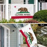 Load image into Gallery viewer, G128 Combo Pack: 6 Ft Tangle Free Aluminum Spinning Flagpole (Silver) &amp; California CA State Flag 3x5 Ft, LiteWeave Pro Series Printed 150D Polyester, 4 Corner Brass Grommets  Pole with Flag Included