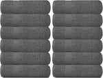 Load image into Gallery viewer, 12 Pack Smoke Grey Resort Collection Soft Washcloth Face Body Towel Set 12x12 in
