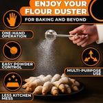 Load image into Gallery viewer, Sourdough Flour Duster for Bread Baking – Powdered Sugar Shaker Duster with Spring loaded System &amp; One Handed Operation – Stainless Steel Mini Flour Sifter for Baking Corn Starch Cocoa &amp; Spices
