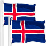 Load image into Gallery viewer, Iceland Icelandic Flag 3x5 Ft 2Pack 150D Printed Polyester By G128