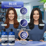 Load image into Gallery viewer, Blue Shampoo and Conditioner Set  16 Fl Oz Set of 2 Sulfate Free and Paraben Free Neutralizing Toner to Correct Orange Brassy Hair Back to Brunette Professional Formula For Women Men
