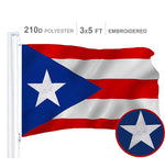 Load image into Gallery viewer, Puerto Rico (Puerto Rican) Flag 300D Embroidered Polyester 3x5 Ft