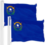 Load image into Gallery viewer, G128 2 Pack: Nevada NV State Flag  3x5 Ft  Printed 150D Polyester  Indoor/Outdoor, Vibrant Colors, Brass Grommets, Quality Polyester, Much Thicker More Durable Than 100D 75D Polyester