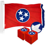 Load image into Gallery viewer, G128 10 Pack: Tennessee TN State Flag  2x3 Ft  ToughWeave Series Embroidered 300D Polyester  Embroidered Design, Indoor/Outdoor, Brass Grommets