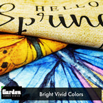 Load image into Gallery viewer, G128 Combo Pack: Garden Flag Stand Black 36x16 Inch &amp; Garden Flag Hello Spring Butterflies Flowers 12x18 Inch
