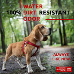 Load image into Gallery viewer, Waterproof Dog Harness Adjustable 20–32 in Metal Clasp &amp; QR Tag Red