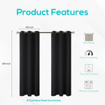 Load image into Gallery viewer, 2 Panels Cozlo Blackout Curtains for Bedroom with Grommet Black Out 42x84 inch
