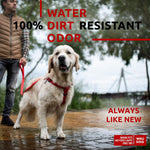 Load image into Gallery viewer, Waterproof Dog Harness Adjustable 24–35 in Metal Clasp &amp; QR Tag Red