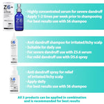 Load image into Gallery viewer, Z6 Anti Dandruff Dry Scalp Serum for Itchy Sensitive and Irritated Scalp Intensive Dandruff Peeling Treatment (1.69 fl oz) for Women and Men with Salicylic Acid Zinc Tea Tree Oil by
