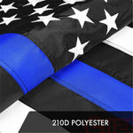 Load image into Gallery viewer, G128 3 Pack: Thin Blue Line Flag  20x30 In  ToughWeave Series Embroidered 300D Polyester  Duty and Honor Flag, Embroidered Design, Indoor/Outdoor, Brass Grommets