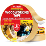 Load image into Gallery viewer, Double Sided Woodworking Tape 3 Pack 1 Inch x 120 Ft Wood Crafter Sticky Tool Two Side Adhesive for Router Templates Removable &amp; Residue Free