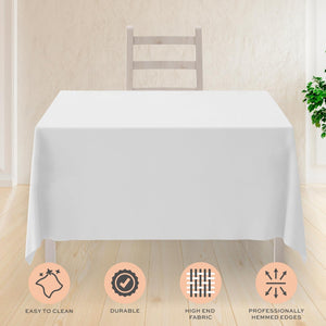 2 Square Tablecloth Covers 85x85 Inch Table Cloths for Square or Round Table