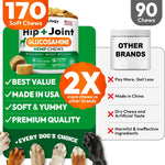 Load image into Gallery viewer, Hemp Hip and Joint Supplement for Dogs Glucosamine for Dogs 170 Mobility Support Chews Advanced Joint Pain Relief Treats with Chondroitin MSM Turmeric Large &amp; Small Breeds Made in USA