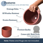 Load image into Gallery viewer, 4 Inch and 6 Inch Terracotta Pot Set of 2 Ceramic Planter Clay Pots for Indoor Plants Succulent Planter with Drainage Hole and Mesh Net DIY Craft Garden &amp; Home Decor
