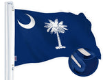 Load image into Gallery viewer, G128 South Carolina SC State Flag  2x3 Ft  StormFlyer Series Embroidered 220GSM Spun Polyester  Embroidered Design, Indoor/Outdoor, Brass Grommets, Heavy Duty, All Weather