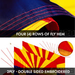 Load image into Gallery viewer, G128 Combo Pack: USA American Flag 3x5 Ft Embroidered Stars &amp; Arizona State Flag 3x5 Ft Embroidered Double Sided 2ply