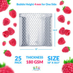 Load image into Gallery viewer, Thermal Bubble Mailer 10 x 10.5 Inch Pack of 25 Metallic Bubble Envelopes Foil Insulated Mailers for Cold Shipping Padded Envelopes Waterproof Cold Insulated Shipping Bags
