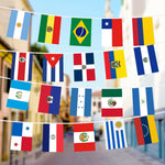 Load image into Gallery viewer, G128 Latin America 20 Countries  Bunting Banner  Flag 12 x 18 Inch, Full String 30 Feet  Printed 150D Polyester, Decorations For Bar, School, Festival Events Celebration