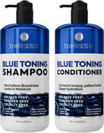 Load image into Gallery viewer, Blue Shampoo and Conditioner Set  16 Fl Oz Set of 2 Sulfate Free and Paraben Free Neutralizing Toner to Correct Orange Brassy Hair Back to Brunette Professional Formula For Women Men