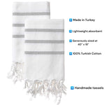 Load image into Gallery viewer, Turkish Hand Towels for Bathroom and Kitchen Hand Woven Turkish Cotton Quick Dry
