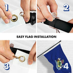 Load image into Gallery viewer, G128 Combo Pack: 6 Ft Tangle Free Aluminum Spinning Flagpole (Black) &amp; Maine ME State Flag 3x5 Ft, LiteWeave Pro Series Printed 300D Polyester  Pole with Flag Included