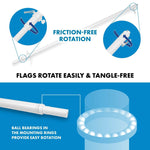 Load image into Gallery viewer, G128 Combo Pack: 6 Ft Tangle Free Aluminum Spinning Flagpole (White) &amp; Union of Soviet Socialist Republics USSR Flag 3x5 Ft, LiteWeave Pro Series Printed 150D Polyester  Pole with Flag Included
