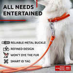 Load image into Gallery viewer, Orange Ultra Soft Rolled Leather Dog Collar for XSmall Dogs 810 inch Neck
