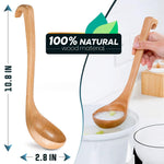 Load image into Gallery viewer, Bamboo Soup Ladle – Wooden Serving Spoon with Long Handle – Olive Wood Cooking Utensil – Durable &amp; Natural Kitchen Tool