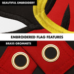 Load image into Gallery viewer, G128 Combo Pack: 6 Ft Tangle Free Aluminum Spinning Flagpole (White) &amp; Pirate Jolly Roger Red Head Scarf Flag 3x5 Ft, ToughWeave Series Embroidered 300D Polyester  Pole with Flag Included