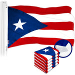 Load image into Gallery viewer, G128 5 Pack: Puerto Rico Puerto Rican Flag  4x6 Ft  ToughWeave Series Embroidered 300D Polyester  Embroidered Design, Indoor/Outdoor, Brass Grommets
