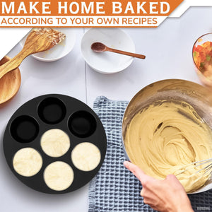 Silicone Muffin Pan   Silicone Cupcake Molds for Baking Egg Bites Mold Nonstick 7 Cups Air Fryer Muffin Pan for Baking Egg Bite Tart Mini Cupcake Chocolate and Quiche  Reusable Dishwasher Safe