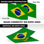 Load image into Gallery viewer, G128 Combo Pack: 6 Ft Tangle Free Aluminum Spinning Flagpole (White) &amp; Brazil Brazilian Flag 3x5 Ft, Double ToughWeave Series Double Sided Embroidered 210D Polyester  Pole with Flag Included