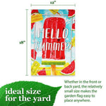 Load image into Gallery viewer, G128 Garden Flag Hello Summer Watermelon Popsicle  12x18 Inch  Printed Blockout Polyester  Summer Decoration