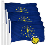 Load image into Gallery viewer, Indiana IN State Flag 3x5 Ft 3Pack Embroidered Polyester By G128
