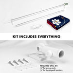 Load image into Gallery viewer, G128 Combo Pack: 6 Feet Tangle Free Spinning Flagpole (Silver) Mississippi MS State Flag 3x5 ft Printed 150D Brass Grommets (Flag Included) Aluminum Flag Pole