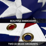 Load image into Gallery viewer, G128 Combo Pack: USA American Flag 3x5 Ft Embroidered Stars &amp; Peru (Peruvian) Flag 3x5 Ft Doublesided Embroidered 210D