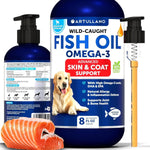 Load image into Gallery viewer, Omega 3 Fish Oil for Dogs 8 FL OZ Better Than Salmon Oil Skin and Coat Defense
