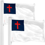 Load image into Gallery viewer, G128 2 Pack: Christian Flag  2x3 Ft  LiteWeave Pro Series Printed 150D Polyester  Religious Flag, Indoor/Outdoor, Vibrant Colors, Brass Grommets, Thicker and More Durable Than 100D 75D Polyester