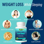 Load image into Gallery viewer, Weight Loss Sleep Aid Night Time Shred Fast Fat Burner, Melatonin L theanine Cla Ashwagandha Valerian Root 5HTP Pill, Appetite Suppressant Metabolism Booster Calm Supplement for Women Men, 60 Capsule
