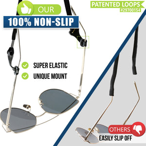 SIGONNA Eyeglasses String Holder Straps Cord 2 Premium Eyeglass Chains for Men Women (Black)