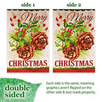 Load image into Gallery viewer, G128 Garden Flag Merry Christmas Pinecone Bouquet  12x18 Inch  Printed Blockout Polyester  Christmas Decoration