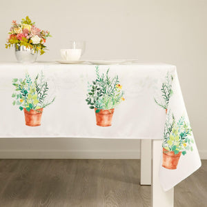 Watercolor Flowers Rectangle Garden Tablecloth Stain Resistant 60x104 inch