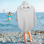 Load image into Gallery viewer, Hooded Baby Towels 33x33 Inch with Elephant Face Light Gray Baby Bath Towel